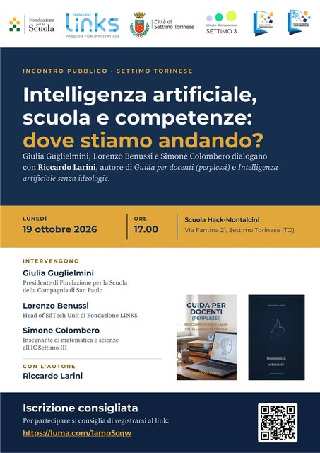 Poster for Intelligenza artificiale, scuola e competenze: dove stiamo andando?