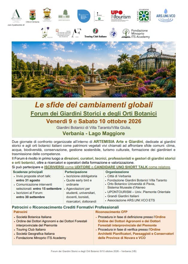 Affiche de Forum dei Giardini Storici e degli Orti Botanici
