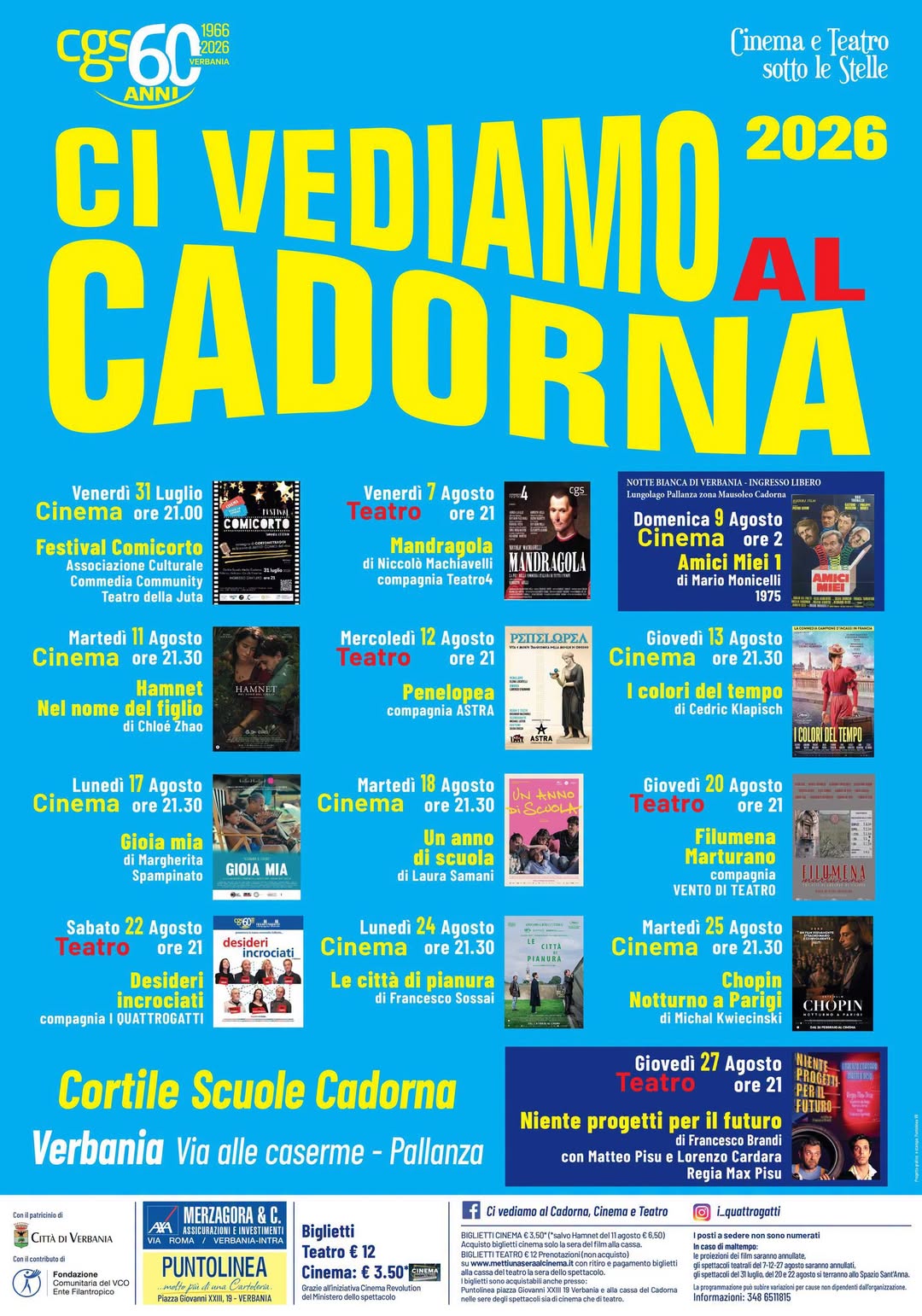 Affiche de Ci vediamo 2026 al Cadorna - Cinema e Teatro sotto le Stelle