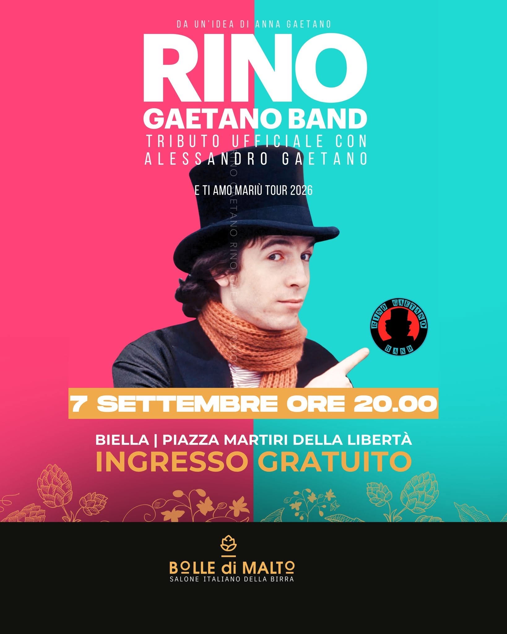 Affiche de RINO GAETANO BAND - TRIBUTO UFFICIALE CON ALESSANDRO GAETANO E TI AMO MARIÙ TOUR 2026