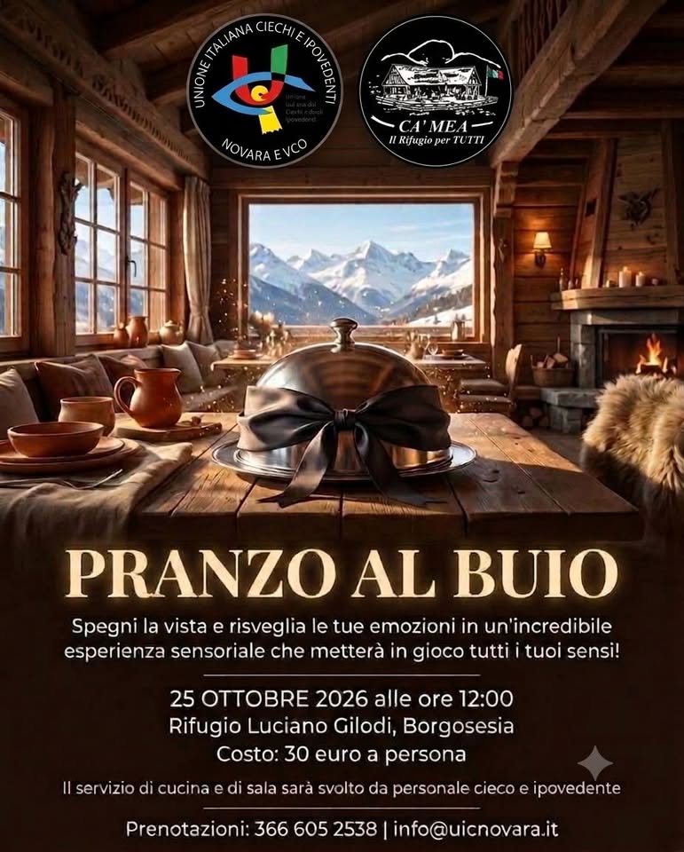 Poster for PRANZO AL BUIO evento di beneficenza