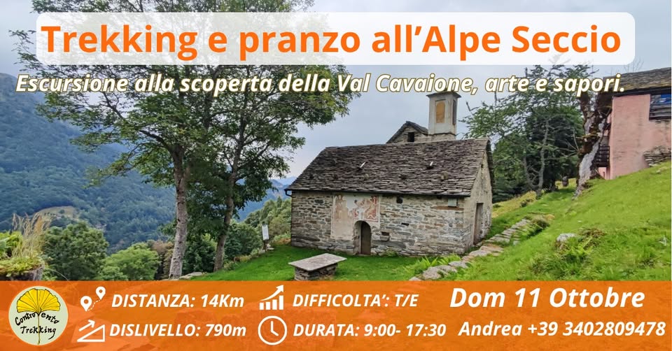 Plakat von L’Alpe Seccio, il sentiero dell’arte e Pranzo in Rifugio.