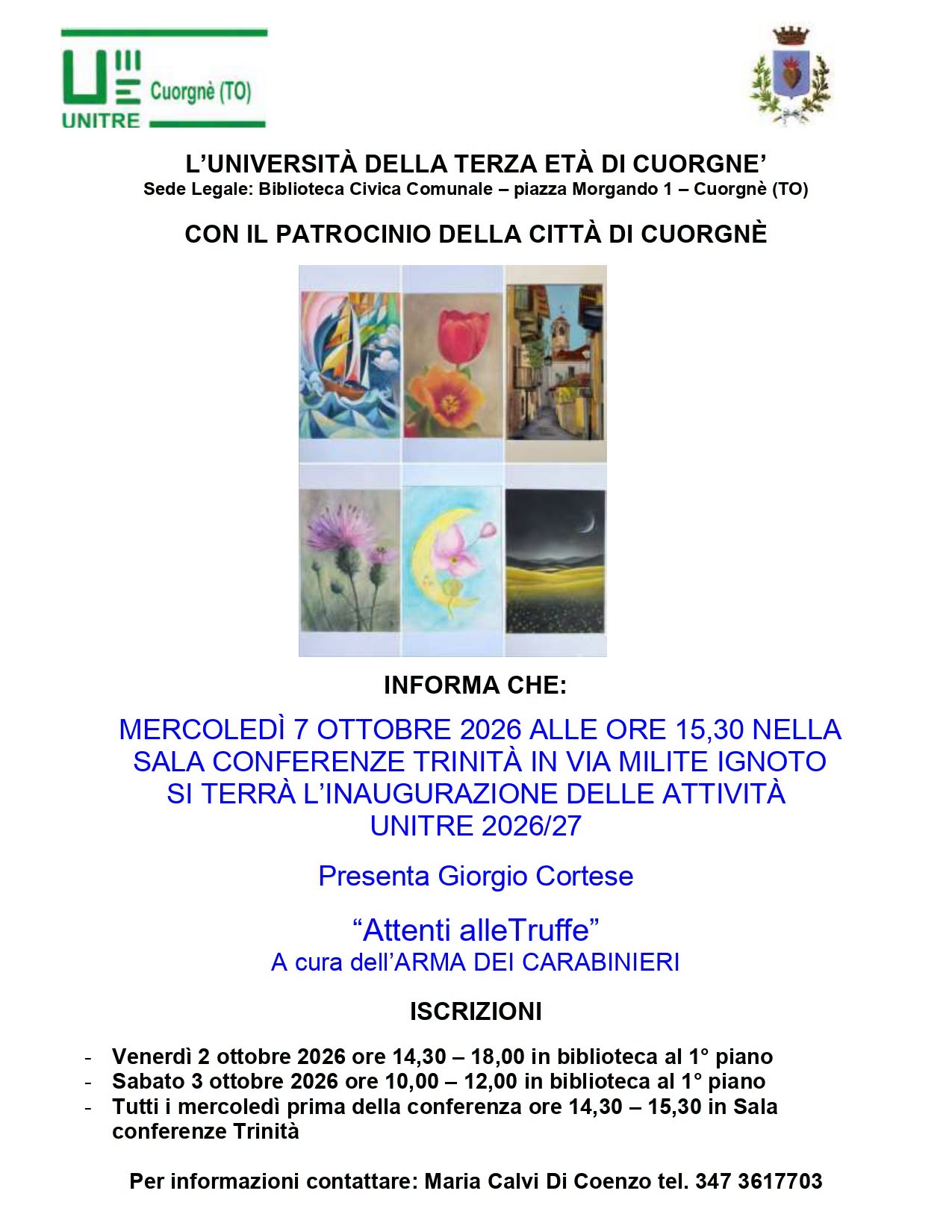 Plakat von Inaugurazione delle attività Unitre 2026/27 - Attenti alle Truffe