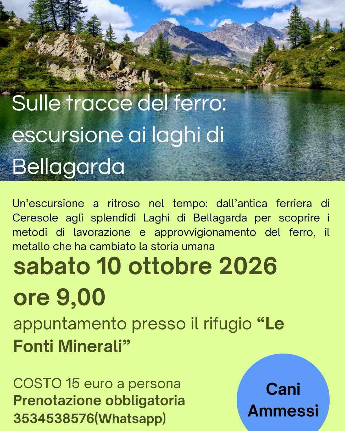 Plakat von Sulle tracce del ferro: escursione ai laghi di Bellagarda