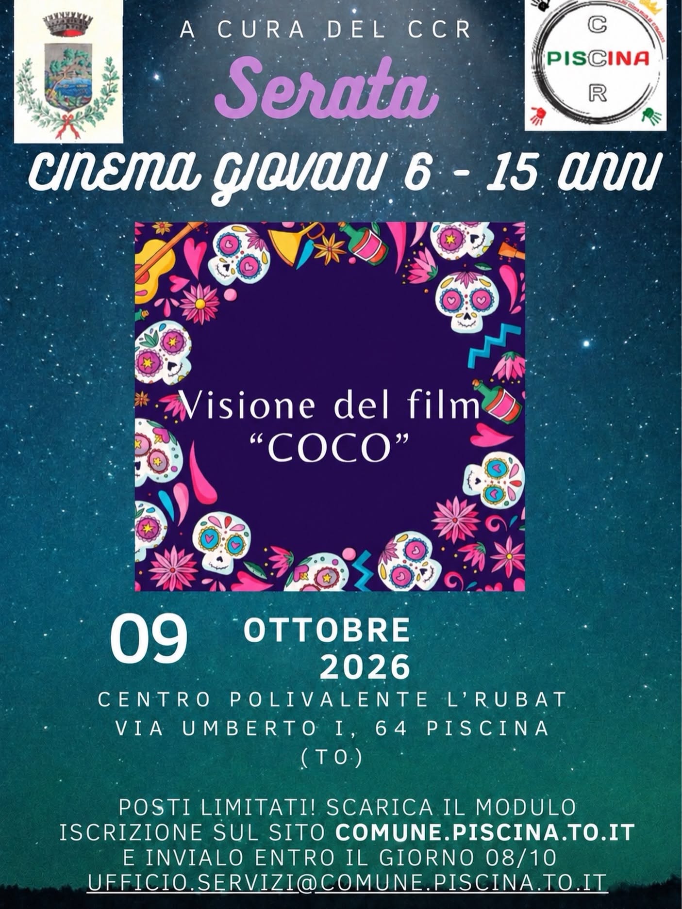 Poster for Serata cinema giovani 6 - 15 anni - Visione del film "Coco"