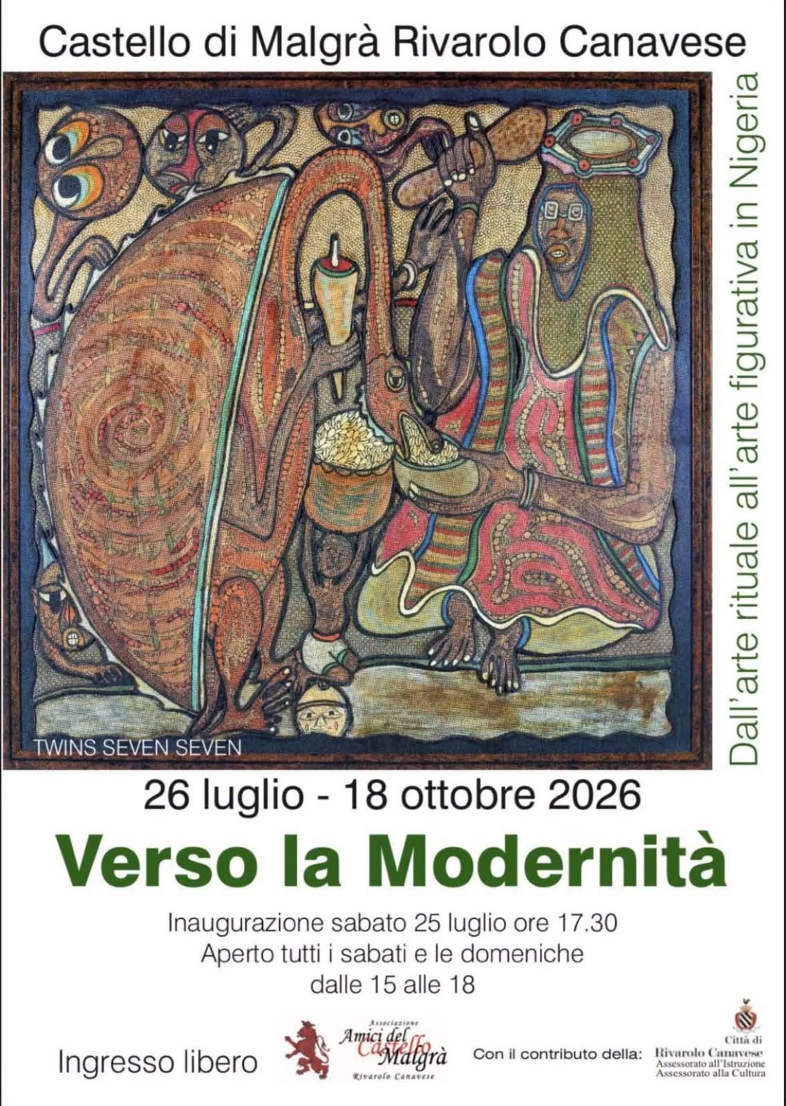 Affiche de Verso la modernità. Dall'arte rituale all'arte figurativa in Nigeria – Collezione Giachetti Arte
